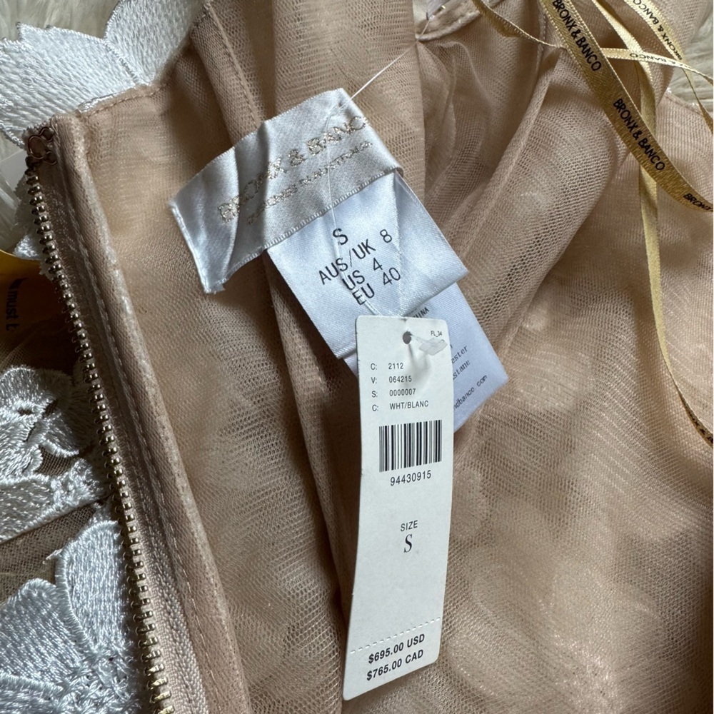 Bronx and Banco White Floral Appliqué Mini Dress - Picture 9 of 10
